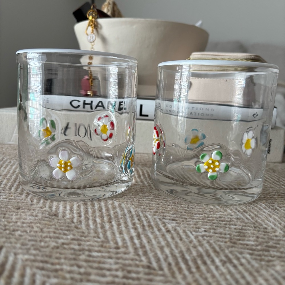 Floral Glass Tumblers